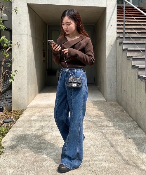 mystic（ミスティック）の「【年間総売上1万枚以上！WEB限定ホワイト登場！】オフショルリブニット（ニット/セーター・レディース・ベージュ/ブラック/アイボリー/ボルドー/ブラウン/ピンク/グレー/ホワイト・FREE）」の16枚目の写真