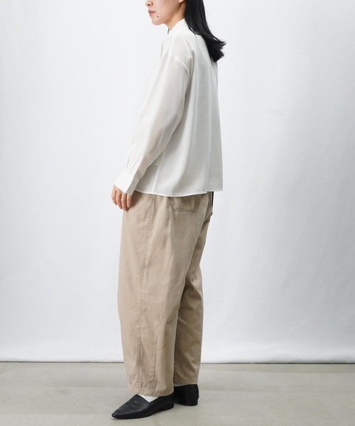 LUCA/LADY LUCK LUCA（ルカ/レディラックルカ）の「LC/LLL 部分プリーツシャツ（シャツ/ブラウス・レディース・オフホワイト/モカ/チャコールグレー・FREE）」の7枚目の写真