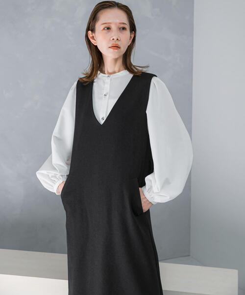 URBAN RESEARCH ROSSO WOMEN（アーバンリサーチ　ロッソ）の「バンドカラーボリュームシャツブラウス（シャツ/ブラウス・レディース・ネイビー/ホワイト・FREE）」の12枚目の写真