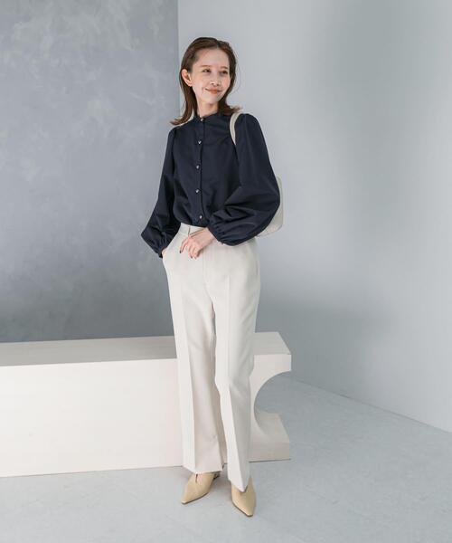 URBAN RESEARCH ROSSO WOMEN（アーバンリサーチ　ロッソ）の「バンドカラーボリュームシャツブラウス（シャツ/ブラウス・レディース・ネイビー/ホワイト・FREE）」の18枚目の写真