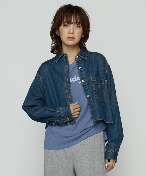 COMME CA Wardrobe（コムサワードローブ）の「7.5ozデニム クロップドシャツ（シャツ/ブラウス・レディース・ブルー/ブラック・FREE）」の14枚目の写真