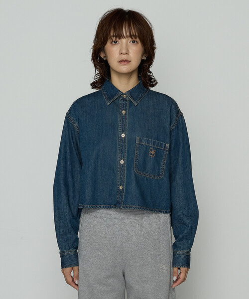COMME CA Wardrobe（コムサワードローブ）の「7.5ozデニム クロップドシャツ（シャツ/ブラウス・レディース・ブルー/ブラック・FREE）」の20枚目の写真
