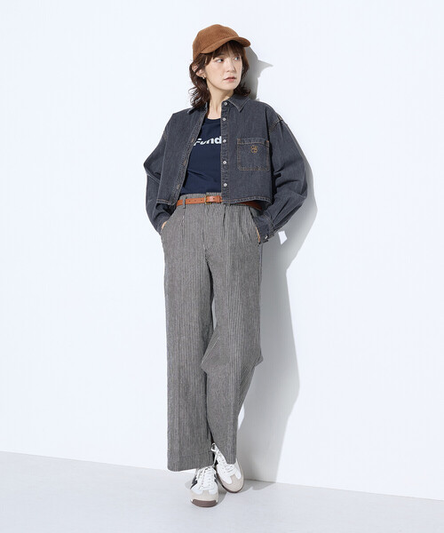 COMME CA Wardrobe（コムサワードローブ）の「7.5ozデニム クロップドシャツ（シャツ/ブラウス・レディース・ブルー/ブラック・FREE）」の22枚目の写真