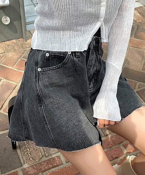 Riff(リフ)の「フレアデニムショートパンツ(デニムパンツ・レディース・ブラック/ブルー・L/M/S)」の10枚目の写真