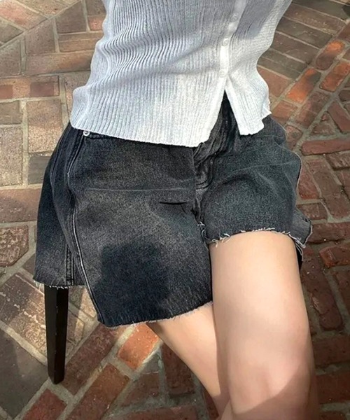 Riff(リフ)の「フレアデニムショートパンツ(デニムパンツ・レディース・ブラック/ブルー・L/M/S)」の8枚目の写真