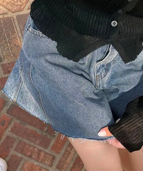 Riff(リフ)の「フレアデニムショートパンツ(デニムパンツ・レディース・ブラック/ブルー・L/M/S)」の21枚目の写真