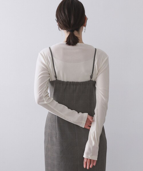 OPAQUE.CLIP(オペークドットクリップ)の「フロッキーチュールトップス【洗濯機OK】(Tシャツ/カットソー・レディース・オフホワイト/チャコールグレー/ブラック/ボルドー・38/40/42)」の9枚目の写真