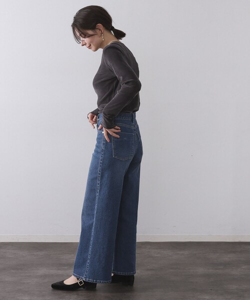 OPAQUE.CLIP(オペークドットクリップ)の「フロッキーチュールトップス【洗濯機OK】(Tシャツ/カットソー・レディース・オフホワイト/チャコールグレー/ブラック/ボルドー・38/40/42)」の19枚目の写真