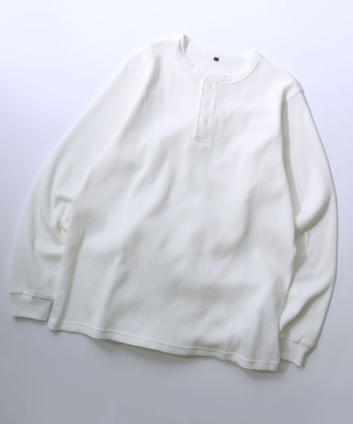 SITRY(シトリー)の「Henry Neck Thermal/ヘンリーネック サーマル ワッフル ロンT 長袖Tシャツ(Tシャツ/カットソー・メンズ・ホワイト/グレー/ブラック・LL/L/M)」の17枚目の写真