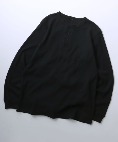 SITRY(シトリー)の「Henry Neck Thermal/ヘンリーネック サーマル ワッフル ロンT 長袖Tシャツ(Tシャツ/カットソー・メンズ・ホワイト/グレー/ブラック・LL/L/M)」の16枚目の写真