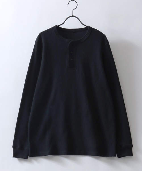 SITRY(シトリー)の「Henry Neck Thermal/ヘンリーネック サーマル ワッフル ロンT 長袖Tシャツ(Tシャツ/カットソー・メンズ・ホワイト/グレー/ブラック・LL/L/M)」の12枚目の写真