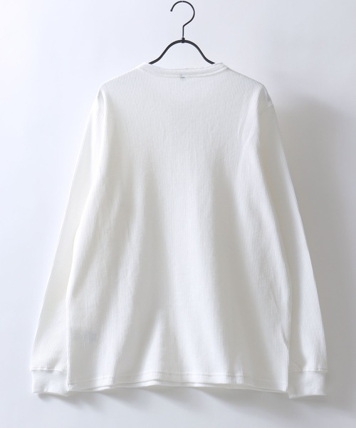 SITRY(シトリー)の「Henry Neck Thermal/ヘンリーネック サーマル ワッフル ロンT 長袖Tシャツ(Tシャツ/カットソー・メンズ・ホワイト/グレー/ブラック・LL/L/M)」の11枚目の写真