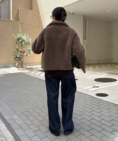 DouDou(ドゥドゥ)の「ボアライダース(その他アウター・レディース・グレイッシュベージュ/モカ・FREE)」の7枚目の写真