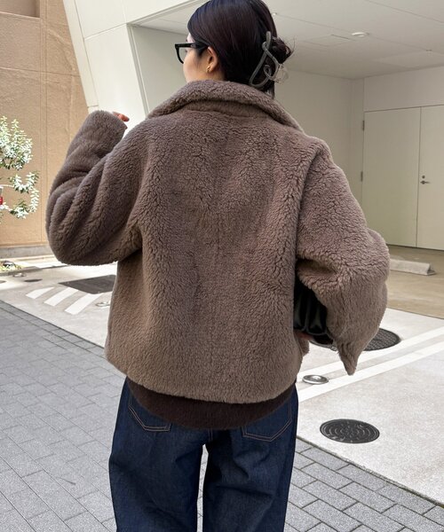 DouDou(ドゥドゥ)の「ボアライダース(その他アウター・レディース・グレイッシュベージュ/モカ・FREE)」の11枚目の写真