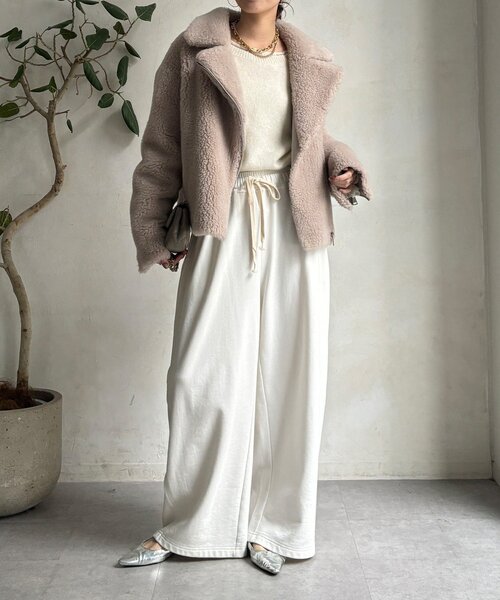 DouDou(ドゥドゥ)の「ボアライダース(その他アウター・レディース・グレイッシュベージュ/モカ・FREE)」の13枚目の写真