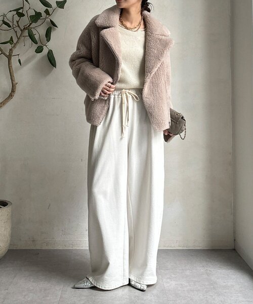 DouDou(ドゥドゥ)の「ボアライダース(その他アウター・レディース・グレイッシュベージュ/モカ・FREE)」の15枚目の写真