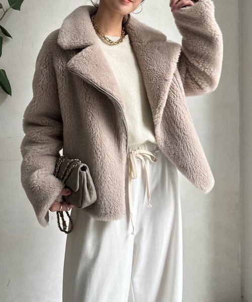 DouDou(ドゥドゥ)の「ボアライダース(その他アウター・レディース・グレイッシュベージュ/モカ・FREE)」の18枚目の写真