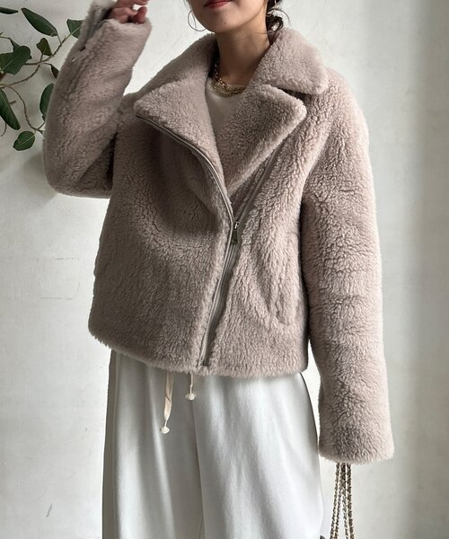 DouDou(ドゥドゥ)の「ボアライダース(その他アウター・レディース・グレイッシュベージュ/モカ・FREE)」の20枚目の写真