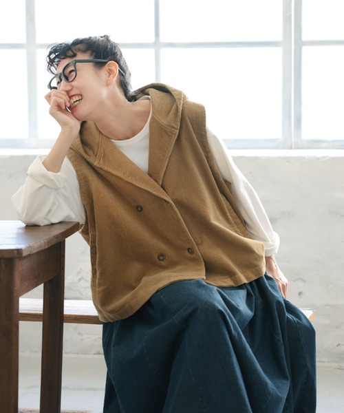 soulberry（ソウルベリー）の「おおきな栗のモンブランのベスト（ベスト・レディース・ベージュ・M/L/LL/3L/4L/5L）」の5枚目の写真