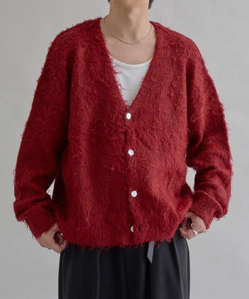 シルバーボタンシャギーカーディガン（カーディガン/ボレロ）｜epnok