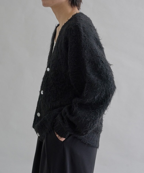 シルバーボタンシャギーカーディガン（カーディガン/ボレロ）｜epnok