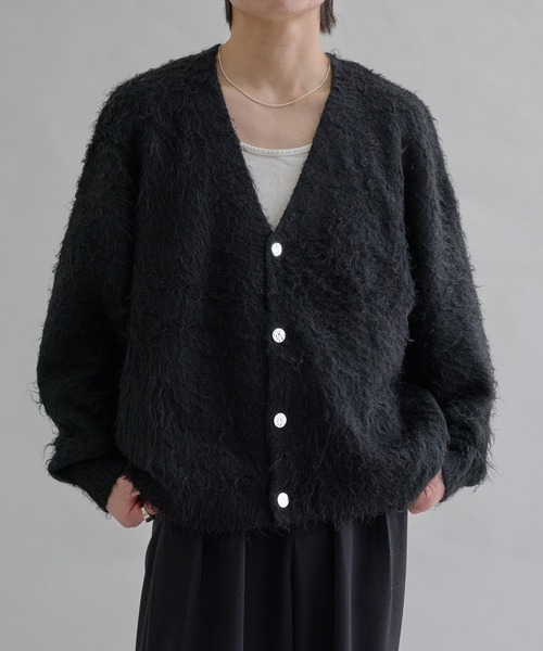 シルバーボタンシャギーカーディガン（カーディガン/ボレロ）｜epnok