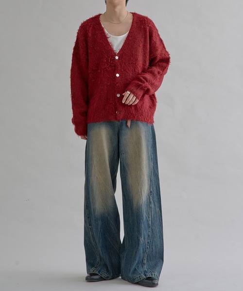 シルバーボタンシャギーカーディガン（カーディガン/ボレロ）｜epnok