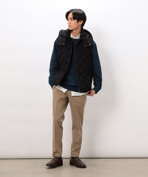 COMME CA ISM(コムサイズム)の「シームレス ダウン フードベスト(ダウンベスト・メンズ・ブラック/カーキ/ホワイト・MEDIUM/LARGE)」の19枚目の写真