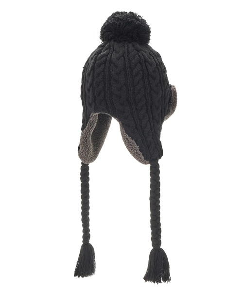 DC SHOES(ディーシーシューズ)の「25 KNIT FLIGHT BEANI /DCロゴワンポイントポンポン付きフライトビーニー・ニット帽(ニットキャップ/ビーニー・メンズ・ホワイト×ブラック/ホワイト×カーキブラウン/ブラック×ブラック/ブラック系その他・FREE)」の9枚目の写真