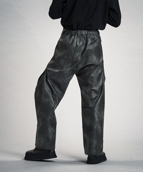 NO ID.】Synthetic Leather Zip Flare Pants / シンセティック レザー