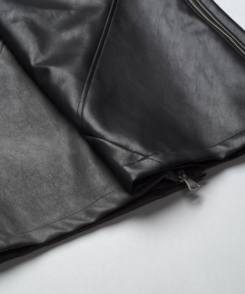 NO ID.（ノーアイディ）の「【NO ID.】Synthetic Leather Zip Flare Pants / シンセティック レザー ジップ フレア パンツ（スラックス・メンズ・グレー/ブラック・2/1）」の10枚目の写真