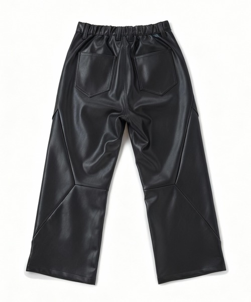 NO ID.（ノーアイディ）の「【NO ID.】Synthetic Leather Zip Flare Pants / シンセティック レザー ジップ フレア パンツ（スラックス・メンズ・グレー/ブラック・2/1）」の6枚目の写真