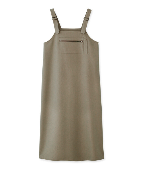 DANTON（ダントン）の「WOMEN'S POLYESTER FLANNEL OVERALLS SKIRT（スカート・レディース・ダークネイビー/グレー系その他/グレイッシュベージュ・36）」の4枚目の写真