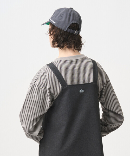 DANTON（ダントン）の「WOMEN'S POLYESTER FLANNEL OVERALLS SKIRT（スカート・レディース・ダークネイビー/グレー系その他/グレイッシュベージュ・36）」の6枚目の写真