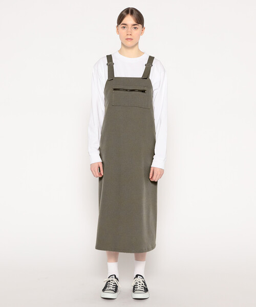 DANTON（ダントン）の「WOMEN'S POLYESTER FLANNEL OVERALLS SKIRT（スカート・レディース・ダークネイビー/グレー系その他/グレイッシュベージュ・36）」の7枚目の写真