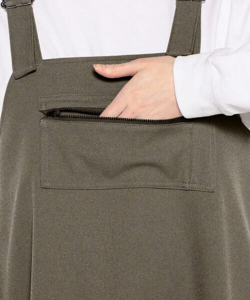 DANTON（ダントン）の「WOMEN'S POLYESTER FLANNEL OVERALLS SKIRT（スカート・レディース・ダークネイビー/グレー系その他/グレイッシュベージュ・36）」の15枚目の写真