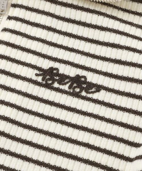 BeBe（ベベ）の「【お揃い】ボーダーリブZIPカラー長袖ワンピース（ワンピース・キッズ・ホワイト系その他2・140cm/120cm/130cm/110cm/150cm）」の11枚目の写真
