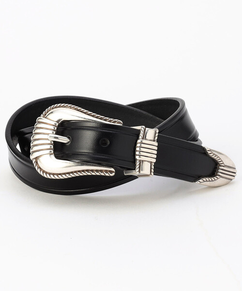 FREAK'S STORE(フリークスストア)の「TORY LEATHER/トリーレザー 1CREASEDBELT 3P SILVERBUCKLESET/クリースベルト シルバーバックルセット(ベルト・レディース・ブラック・28)」の1枚目の写真