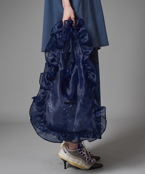 NON TOKYO（ノントーキョー）の「SHEER FRILL BAG(L)（ショルダーバッグ・レディース・ネイビー/レッド/ピンク/ブルー・FREE）」の2枚目の写真