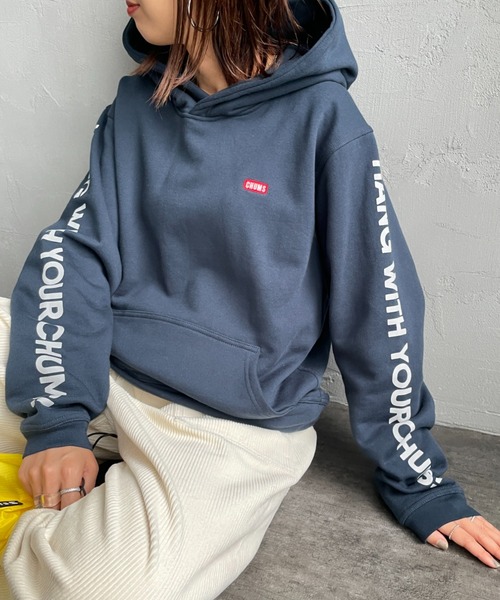 WEB限定】[CHUMS/チャムス] HWYC 袖プリント スウェットパーカー