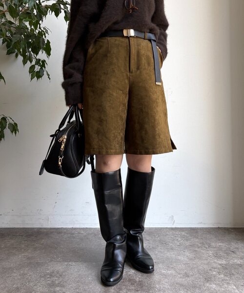 DouDou（ドゥドゥ）の「【セットアップ対応】フェイクスエードショートパンツ（その他パンツ・レディース・カーキ/キャメル・FREE）」の13枚目の写真