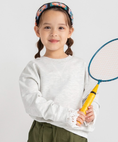 DRC branshes（ディーアールシーブランシェス）の「【WEB限定/DRC】カラバリ裏毛トレーナー（スウェット・キッズ・ブラック/オフホワイト/ダークグリーン/カラフル/ピンク/パープル・140/120/130/100/110/150）」の6枚目の写真