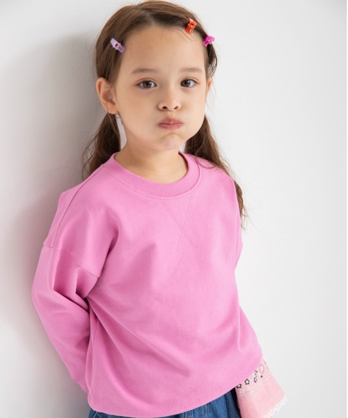 DRC branshes（ディーアールシーブランシェス）の「【WEB限定/DRC】カラバリ裏毛トレーナー（スウェット・キッズ・ブラック/オフホワイト/ダークグリーン/カラフル/ピンク/パープル・140/120/130/100/110/150）」の5枚目の写真