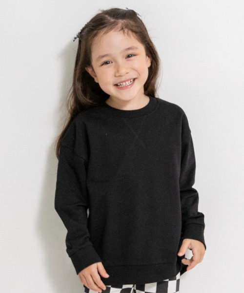 DRC branshes（ディーアールシーブランシェス）の「【WEB限定/DRC】カラバリ裏毛トレーナー（スウェット・キッズ・ブラック/オフホワイト/ダークグリーン/カラフル/ピンク/パープル・140/120/130/100/110/150）」の2枚目の写真