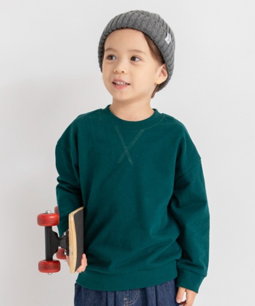 DRC branshes（ディーアールシーブランシェス）の「【WEB限定/DRC】カラバリ裏毛トレーナー（スウェット・キッズ・ブラック/オフホワイト/ダークグリーン/カラフル/ピンク/パープル・140/120/130/100/110/150）」の3枚目の写真