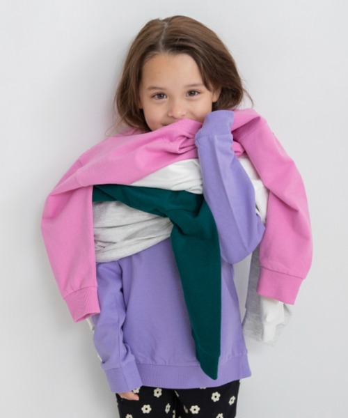 DRC branshes（ディーアールシーブランシェス）の「【WEB限定/DRC】カラバリ裏毛トレーナー（スウェット・キッズ・ブラック/オフホワイト/ダークグリーン/カラフル/ピンク/パープル・140/120/130/100/110/150）」の12枚目の写真