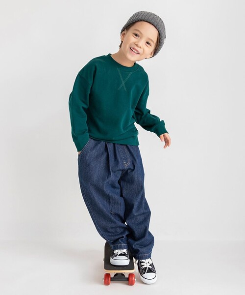 DRC branshes（ディーアールシーブランシェス）の「【WEB限定/DRC】カラバリ裏毛トレーナー（スウェット・キッズ・ブラック/オフホワイト/ダークグリーン/カラフル/ピンク/パープル・140/120/130/100/110/150）」の17枚目の写真