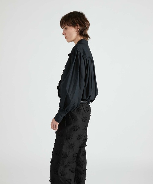 crinkle crinkle crinkle（クリンクルクリンクルクリンクル）の「【crinkle crinkle crinkle】front scallop ribbon blouse/フロントスカラップリボンブラウス（シャツ/ブラウス・レディース・ブラック/ホワイト・FREE）」の22枚目の写真