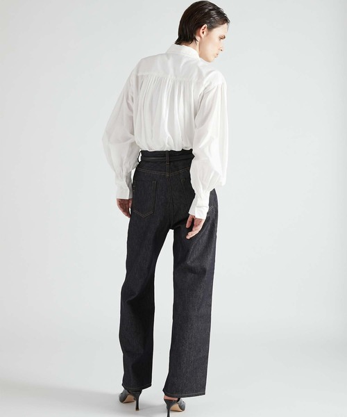 crinkle crinkle crinkle（クリンクルクリンクルクリンクル）の「【crinkle crinkle crinkle】front scallop ribbon blouse/フロントスカラップリボンブラウス（シャツ/ブラウス・レディース・ブラック/ホワイト・FREE）」の17枚目の写真