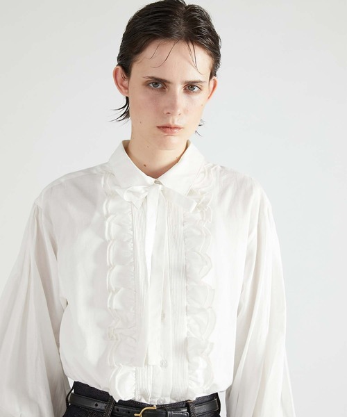 【新品／難あり】crinkle crinkle crinkle ブラウス セール】【crinkle crinkle crinkle】front scallop ribbon blouse